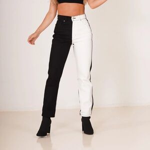 REVICE black and white split jeans size 28